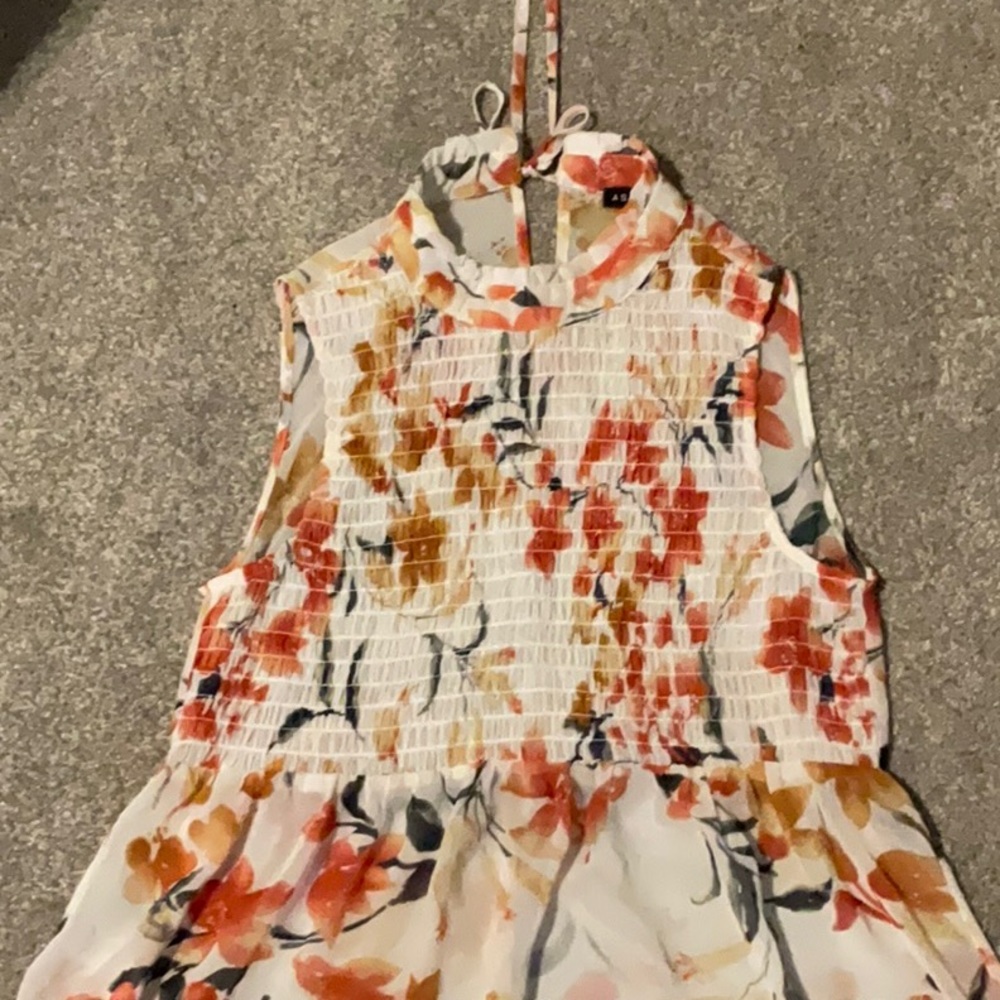 Sheer floral tunic